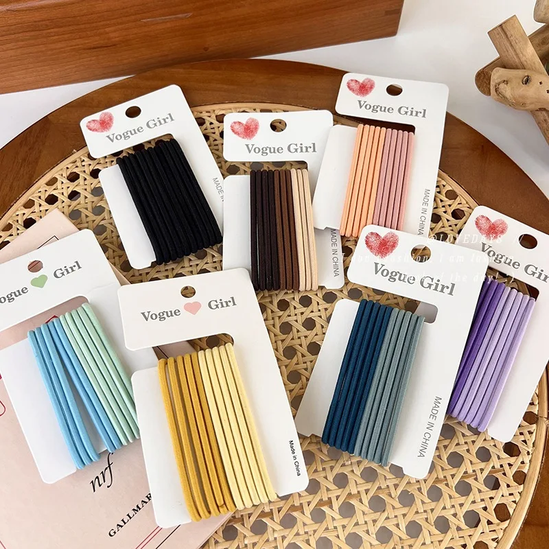 

10-Piece Japanese High Elastic Basic Hair Rope Minimalist Candy Color Head Rope Rubber Band Hair Ring Hair Accessories Fresh