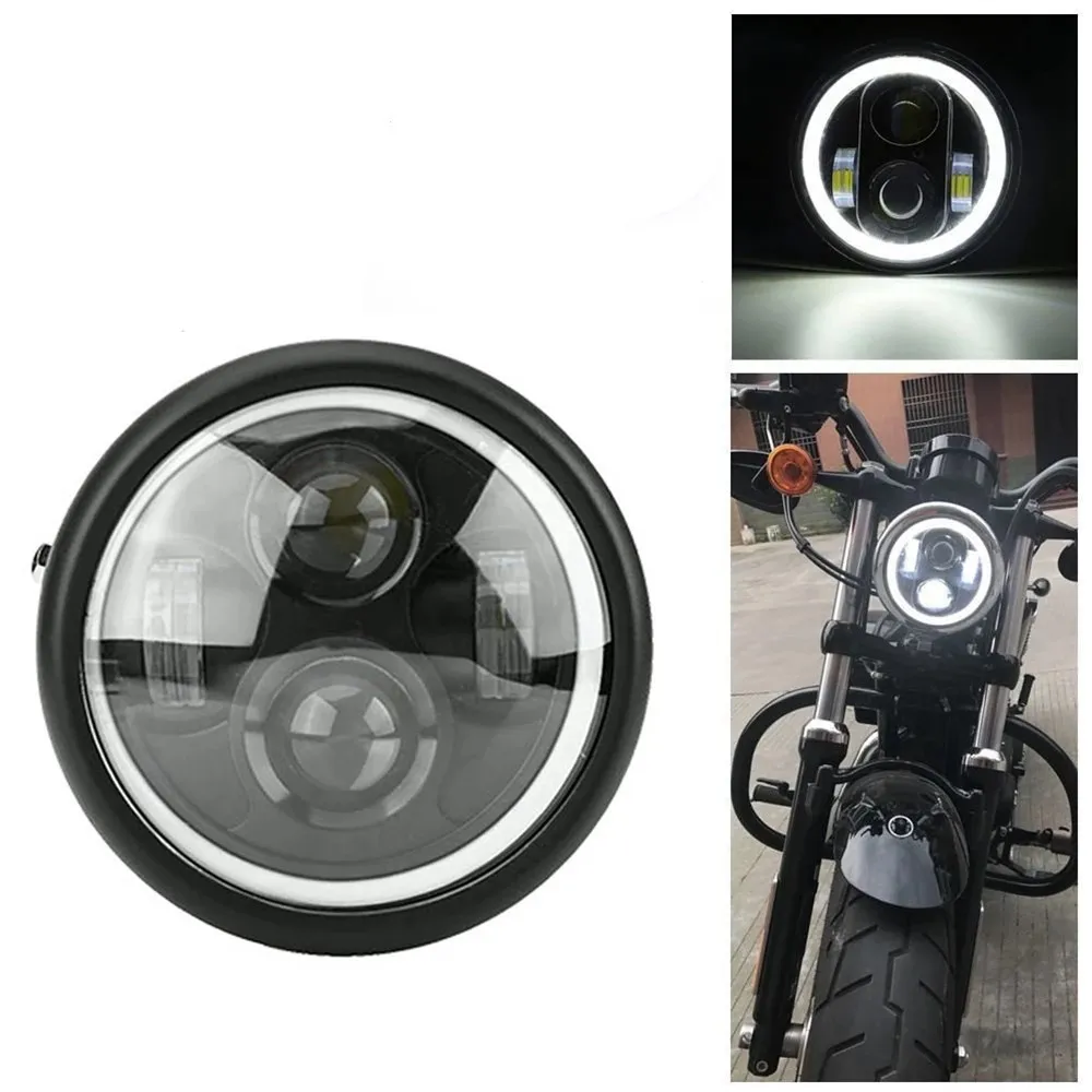 

Аксессуары для мотоциклов, Модифицированная искусственная фара в стиле ретро, CG125 GN125, фара Harley Angel Eye светодиодный, фара
