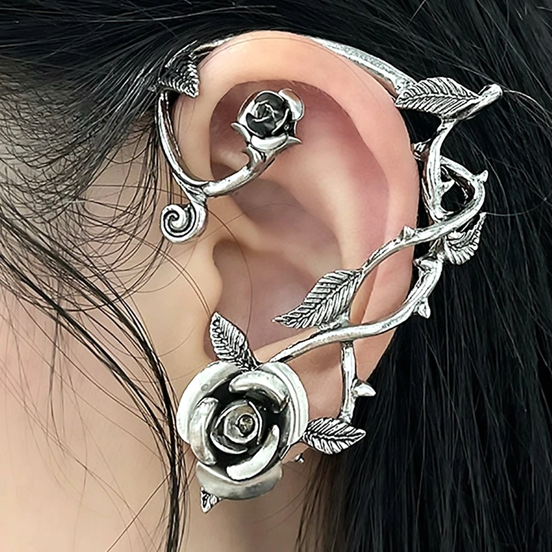 

Gothic Punk Elven Dragon Snake Cuff Earring for Women Hip Hop Vintage Elf Ear Clip Earrings Halloween Cosplay Jewelry Girls Gift