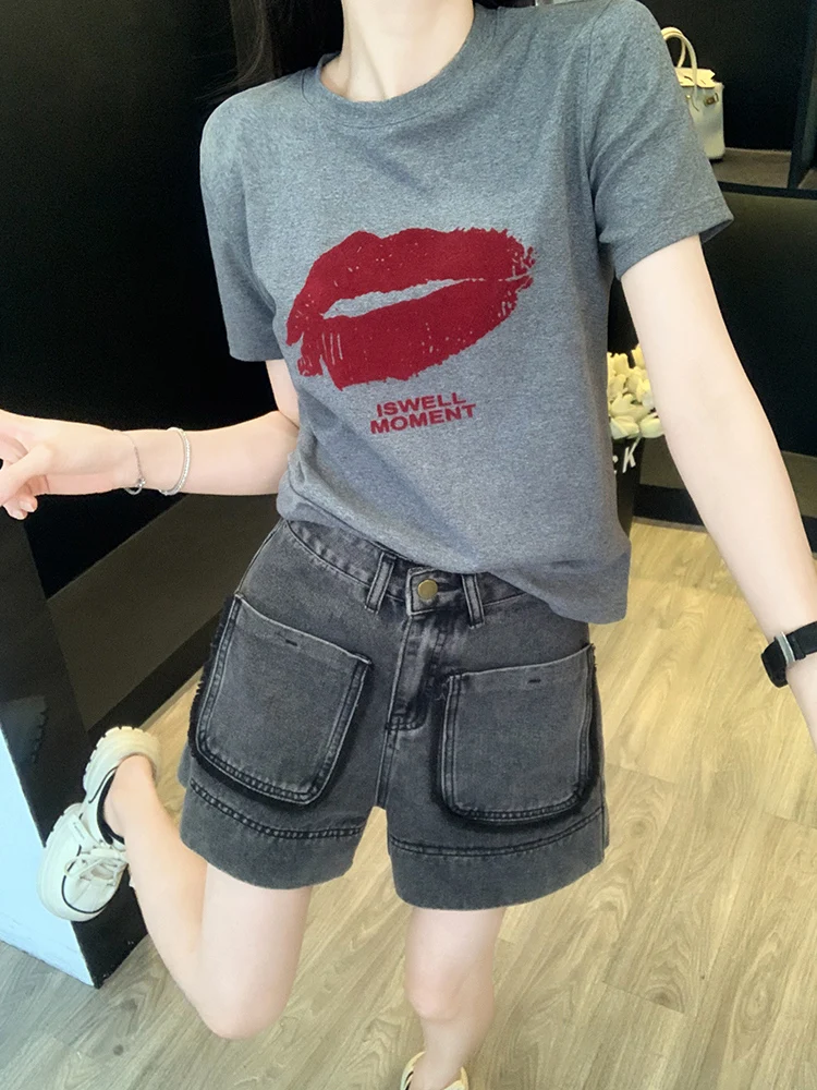 Комплект европейских товаров для женщин Лето 2024 Новинка стройнящие шорты с