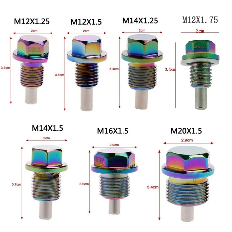 M12 M14 M16 M20 * 1 5/1 25 мм нео-хромированный алюминий Магнитный масляный фрикционный