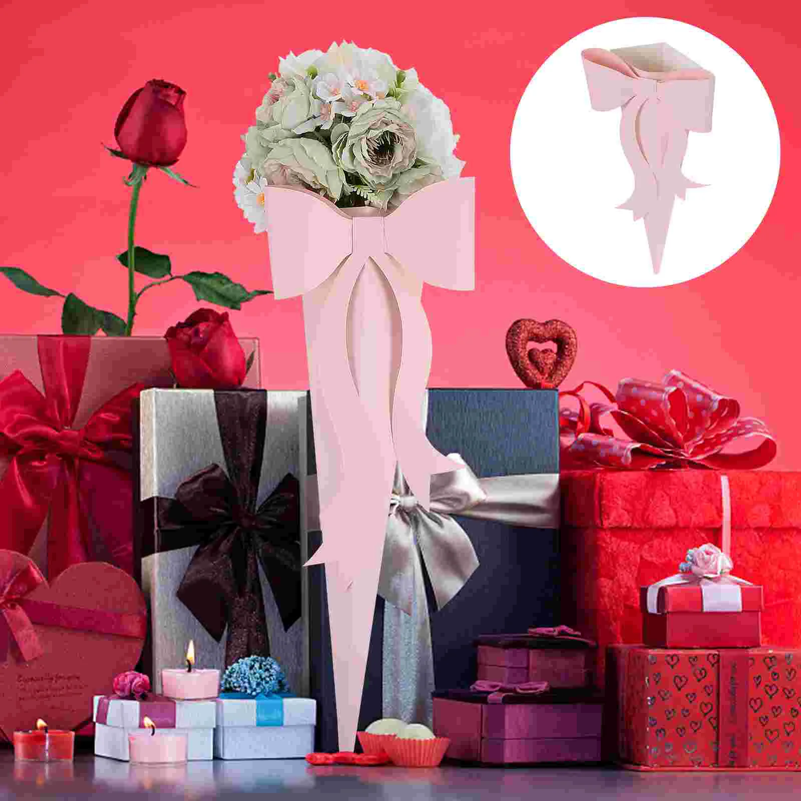 

Flower Bouquet Wrapping Packaging Box Paper Gift Rose Single Sleeve Wedding Cones Cone Dried Sheet Valentines Day Florist