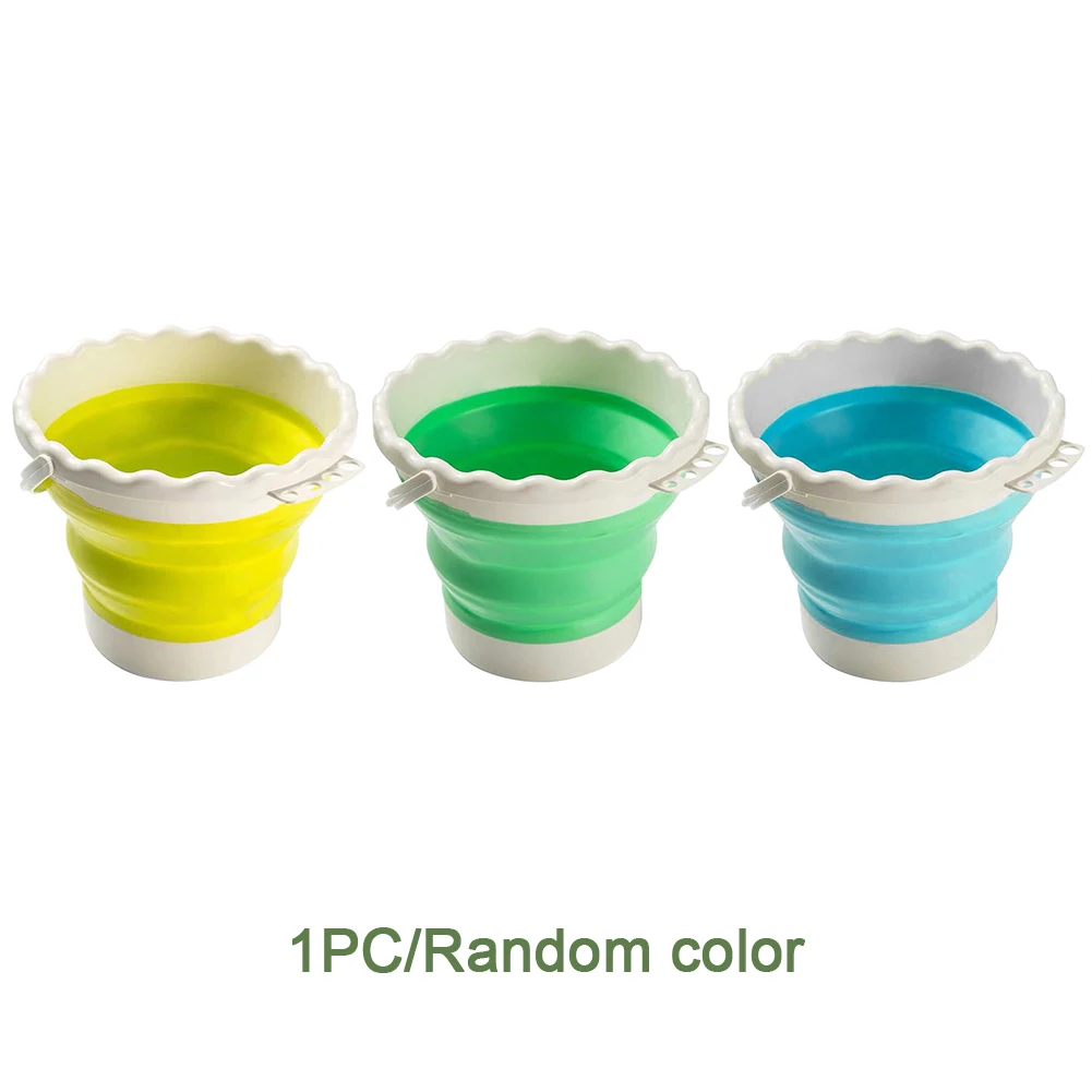 

Ведерко для чистки кистей, Студенческая Прочная Складная портативная эргономичная ручка, домашняя школа, силиконовая гибкая ручка с держат...