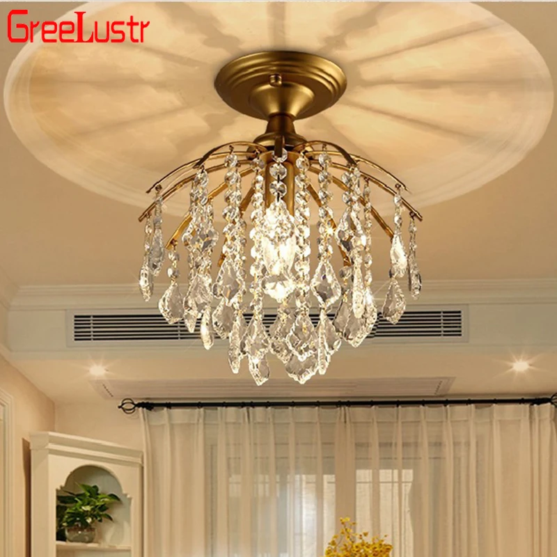 

Retro American Chandeliers Crystal For Dining Room Fixtures Stairs Loft Decorative Aisle Corridor Indoor Ceiling Light Lustre