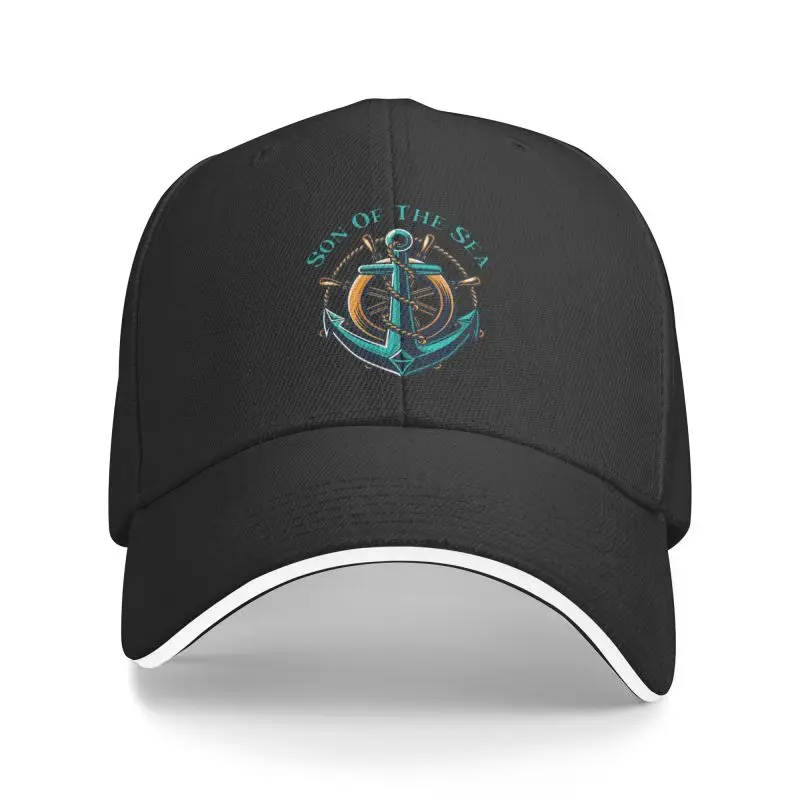 

Cool Son Of The Sea Baseball Cap for Men Women Custom Adjustable Adult Nautical Sailor Anchor Dad Hat Hip Hop