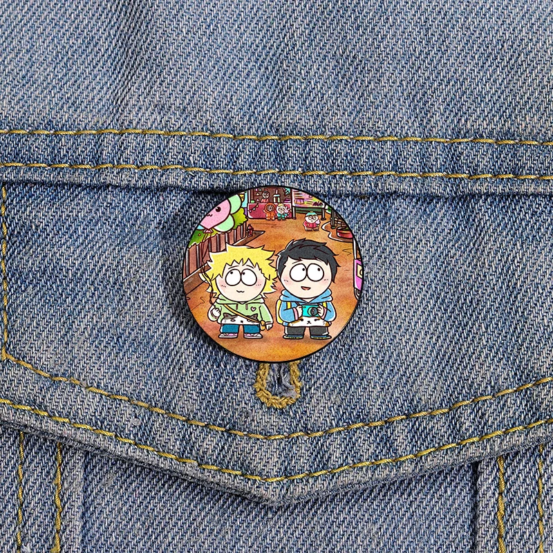 

Fashion Theme Park Creek Printed Pin Custom Brooches Shirt Lapel teacher tote Bag backpacks Badge Cartoon gift brooches pins