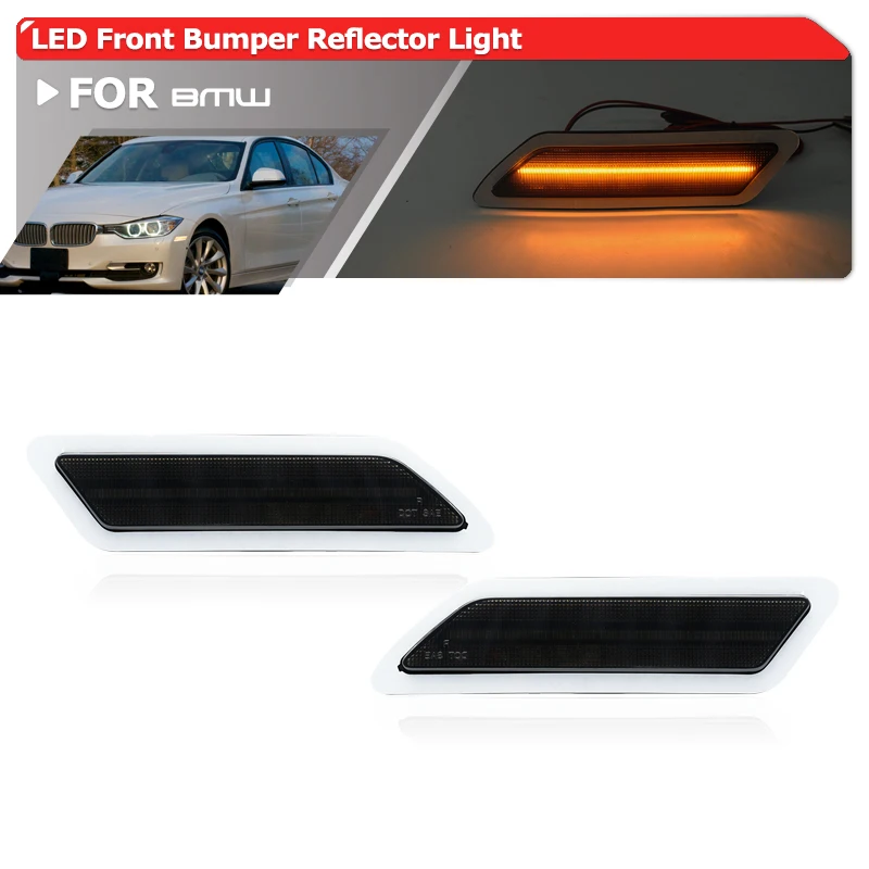 

Euro Smoked Front Bumper Reflector Light For BMW 3 Series F30 Sedan F31 Touring Pre-LCI 2012-2015 Fender Flare Side Marker Lamps