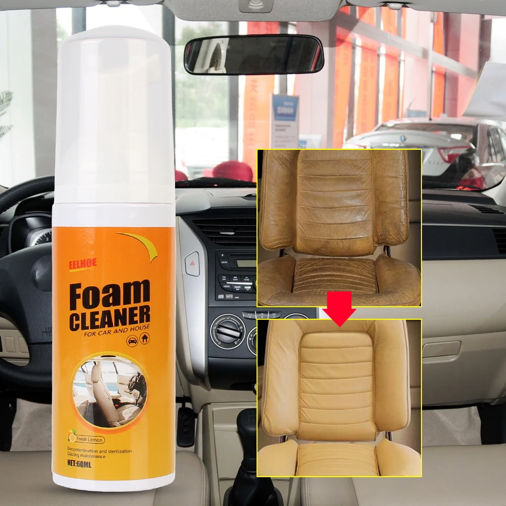 30/60/120ML Automoive Car Cleaning Agent Multi-purpose Foam Cleaner Lemon Scented Foam Cleaner Spray Car Interior Home Cleaning