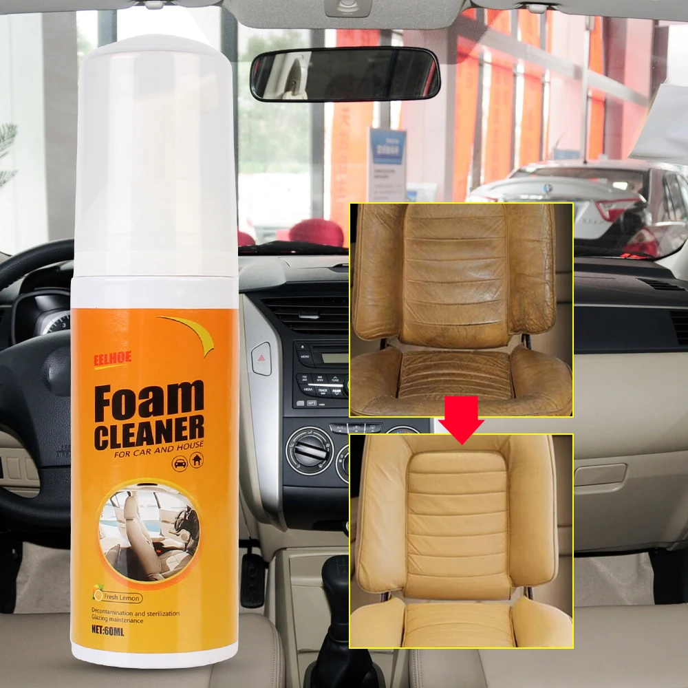 

30/60/120ML Automoive Car Cleaning Agent Multi-purpose Foam Cleaner Lemon Scented Foam Cleaner Spray Car Interior Home Cleaning