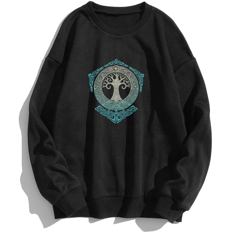 

Retro Classic Norse Mythology Yggdrasil Tree Of Life Sweatshirts Unisex Pullover Hoodie Streetwear Men Clothes Trapstar Autumn