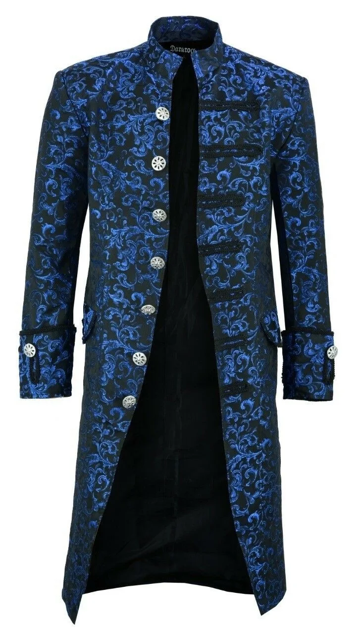 

WEPBEL Punk Victorian Cos Men's Coats Men Long Coat Full Sleeve Floral Vintage Steam Jackets
