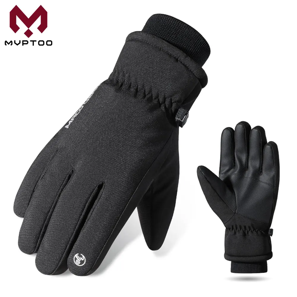

Black Snow Ski Mittens Waterproof Winter Warm Snowboard Thermal Touch Screen Gloves Men Motocross Windproof Cycling Motorcycle