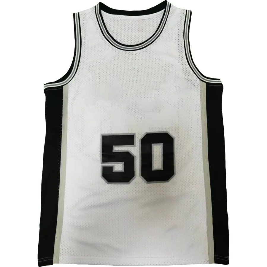 

Men American Basketbal Jersey San Antonio State Sport Fans Wear David Robinson Tim Duncan T-Shirt Logo