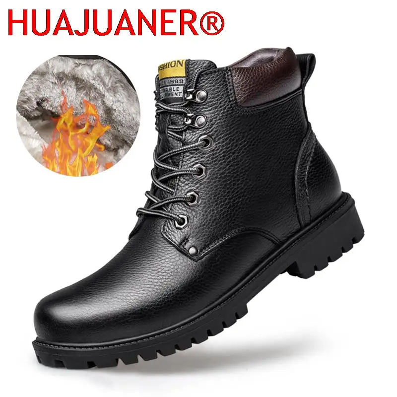 

Мужские ботинки из натуральной кожи, на шнуровке, с плюшевой подкладкой