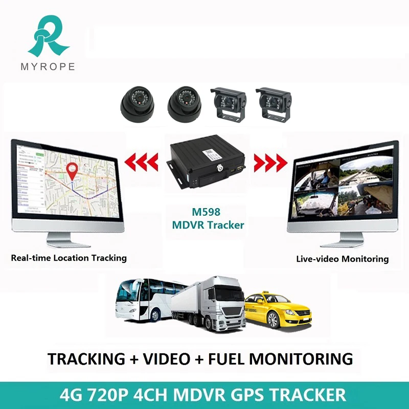 4G WiFi Video Camera CCTV DVR Tracker Taximeter with Fuel Sensor mdvr tracker for Monitoring Vehicle management system enlarge