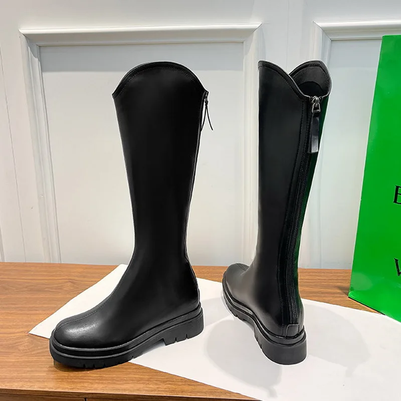 Женские высокие ботинки-мартинсы на толстой подошве с микрофиброй весна-осень 2022