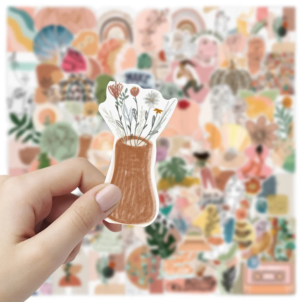 1050100pcs fashion unique bohemia stickers diy toy bicycle scrapbook laptop luggage cup fridge phone flower sticker free global shipping