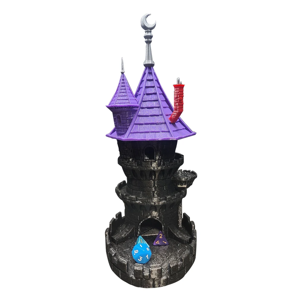 Фиолетовый призрак Dice Tower 3D печатные поделки Rolling Castle для настольной игры DND D&ampD RPG