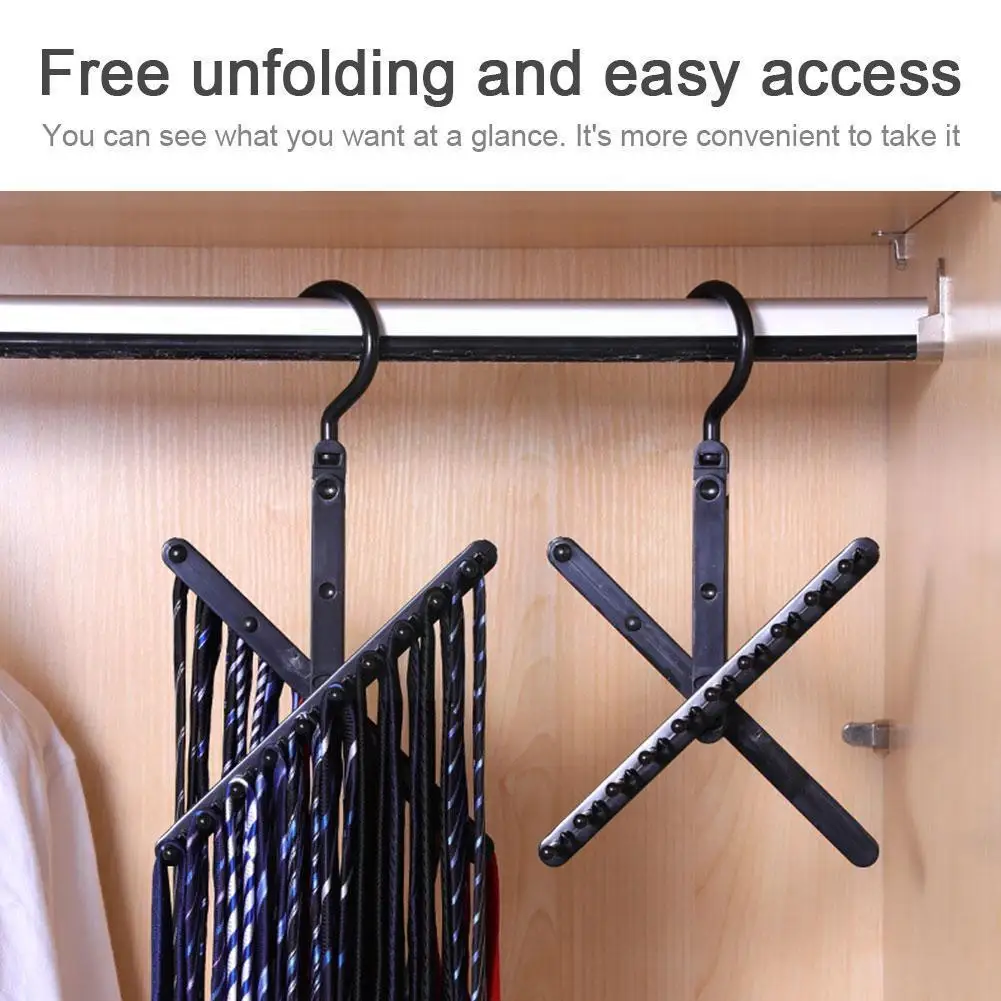 

360 Degree Rotating 20 Bow Tie Storage Rack Adjustable Household Hangers Cabinet Shelf Artifact Belt Organizer Silk Tie Sca A0l0