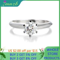 promotion with credentials luxury 1 carat cz zircon gemstone ring bridal wedding white gold color jewelry for women