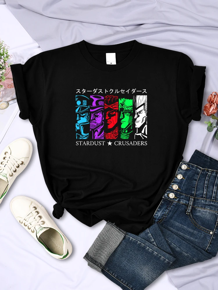 

Jojo'S Bizarre Adventure: All-Star Battle Anime Female Tee Clothing Breathable Street Tops Casual Crewneck Womens Short Sleeve