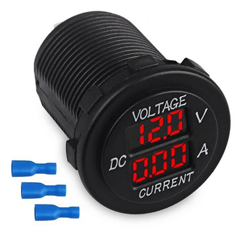 

DC12-24V LED Display Circular Automotive Voltmeter Ammeter Spare Parts Digital Car Voltage Current Meter Volt Monitor Panel