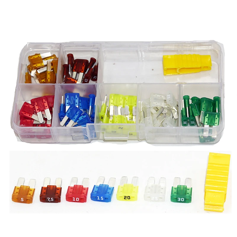 Micro2 ATR Automotive Fuses Assorted 70pc 5, 7.5, 10,15, 20,25 & 30 Amp Set Pack and Fuse Puller