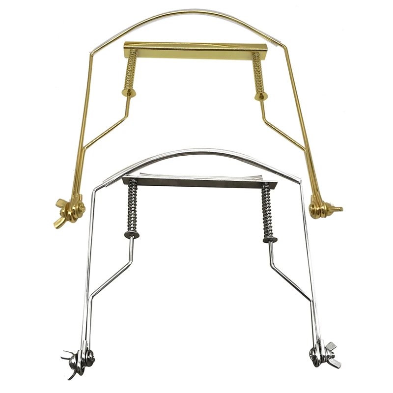 

2X Harmonica Neck Holder 10 Holes Blues Harp Mouth Organ Stand Harmonic Rack -Gold & Silver