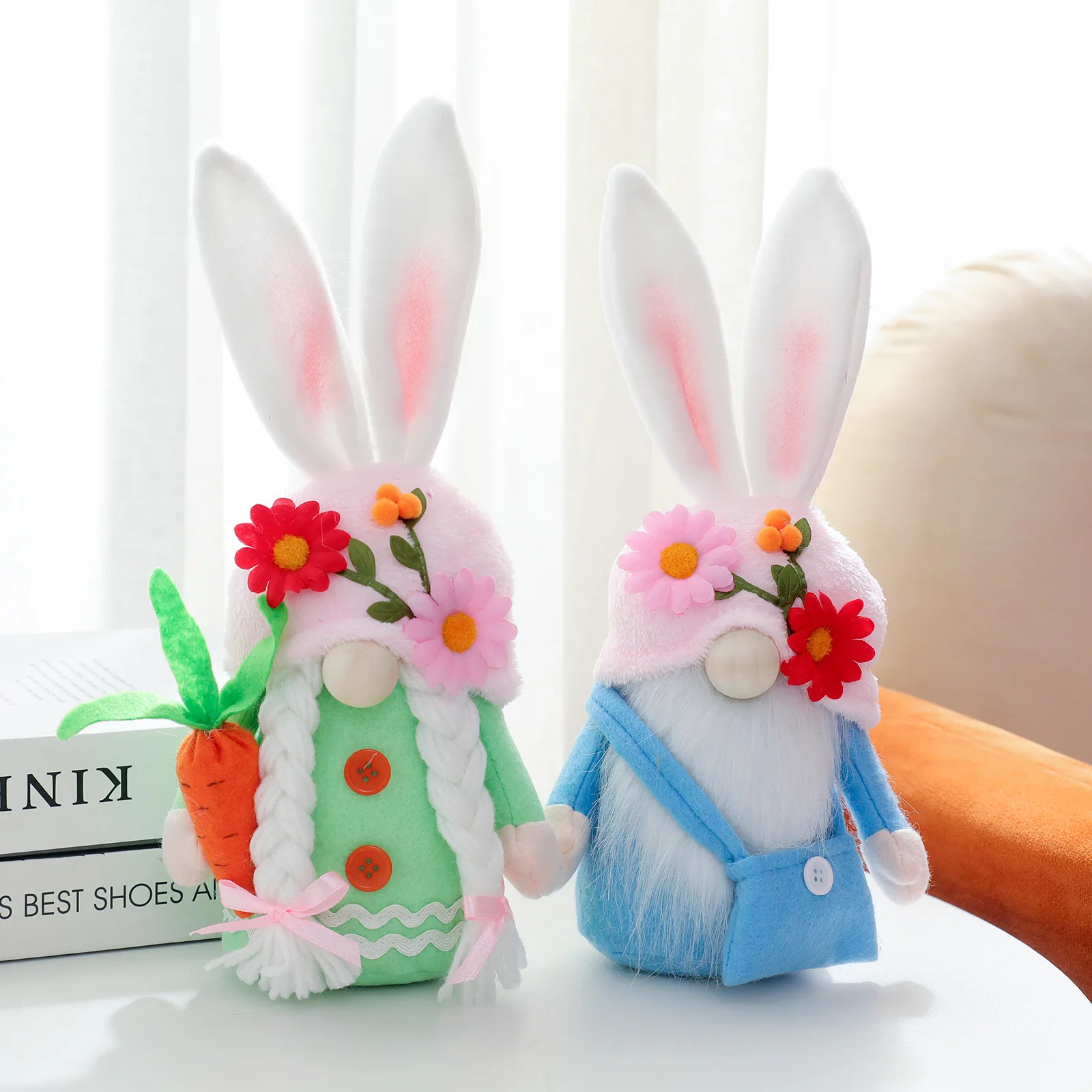 

30x13cm Easter Doll Cute Rabbit Ear Fairy Doll Easter Bunny Doll Happy Easter Party Gifts Kids Favor Creative Desktop Easter Dec