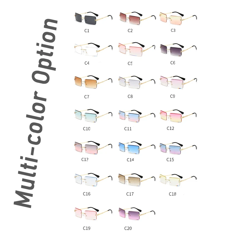 XJiea солнцезащитные очки без оправы с градиентными линзами набор из 10 шт. для