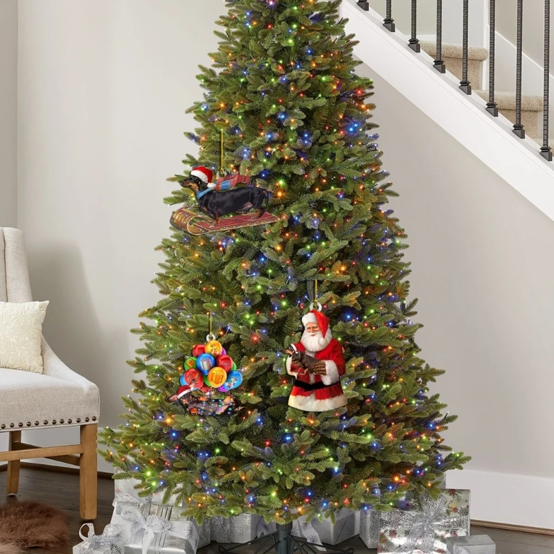 Акриловая рождественская елка с собакой украшение для дома и улицы подвесное