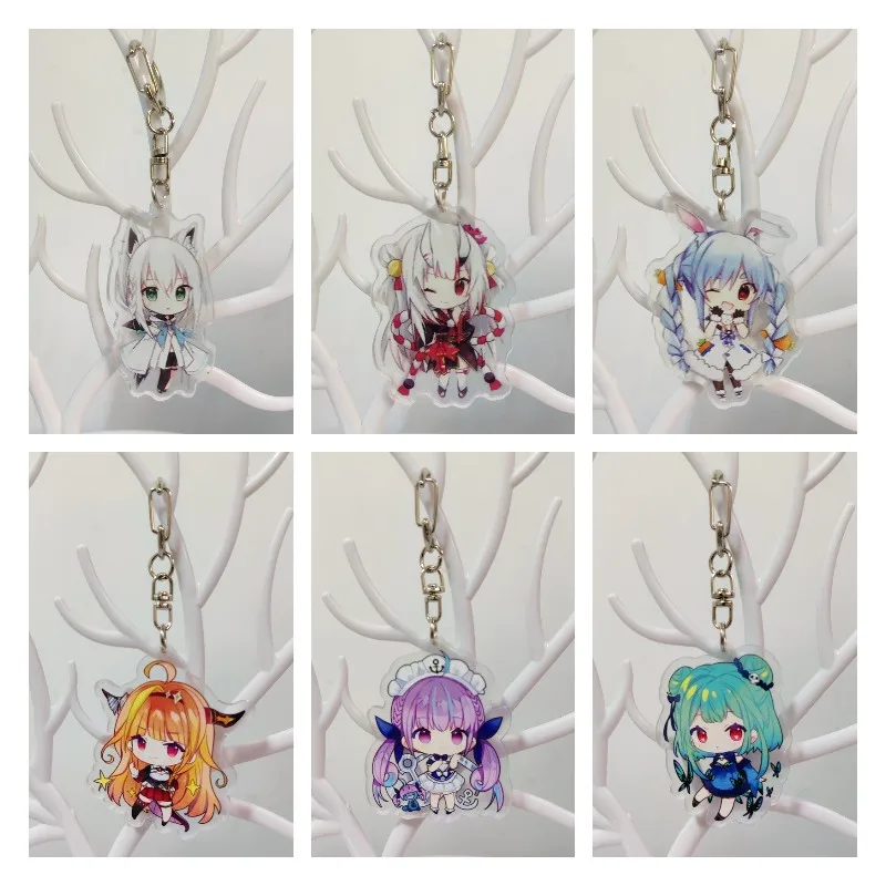 

Hololive Character Key Chain Anime Figure Cosplay Acrylic Double-Sided Keychain Cute Bag Pendant Keyring Exquisite Xmas Gift