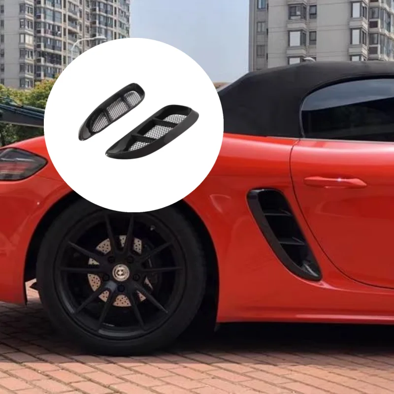 Для Porsche 718 Boxster Cayman 2016-2021 ventiventilasi udara Fender sisi serat karbon asli Mobil Trim