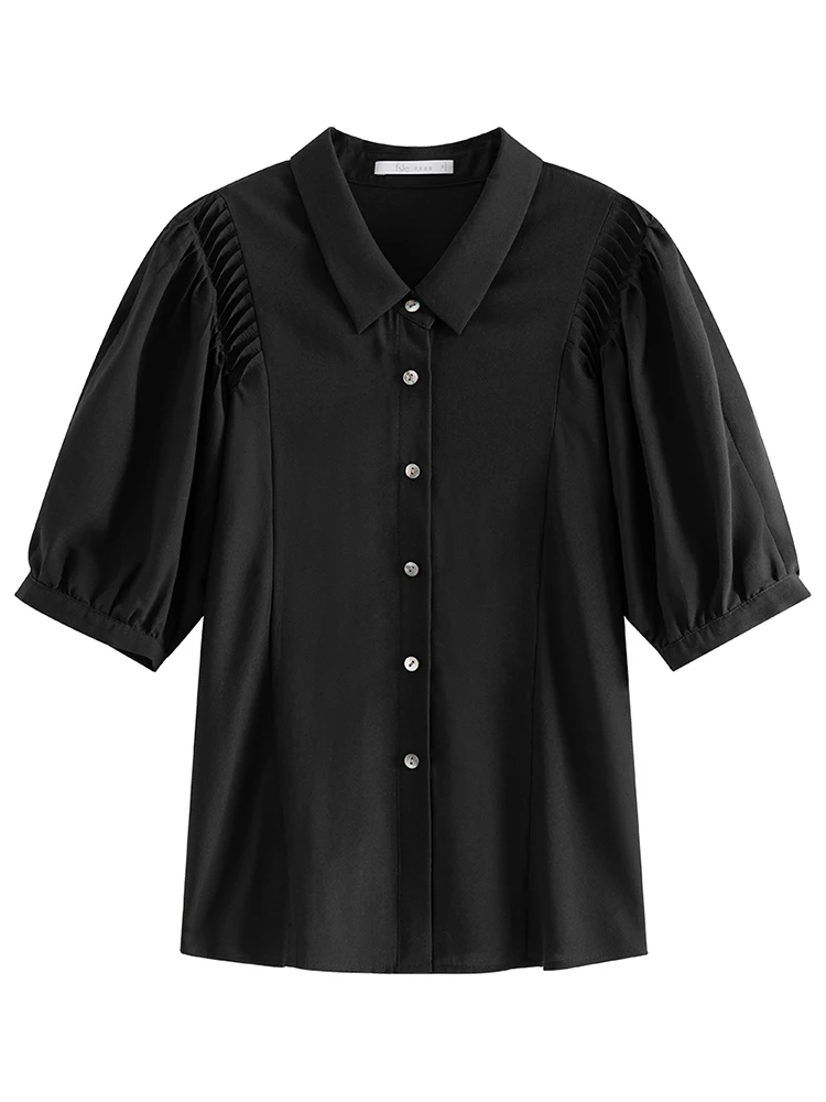 FSLE Женская Рубашка Во Французском Стиле Повседневный Топ С Короткими Рукавами