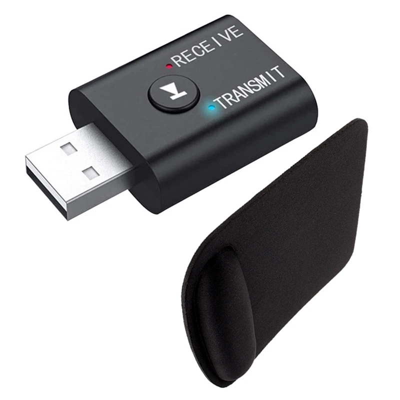 

Thicken Square Comfy Wrist Mouse Pad With Bluetooth 5.0 Wireless Receiver Transfer Dongle, 2-In-1 Wireless Adapter