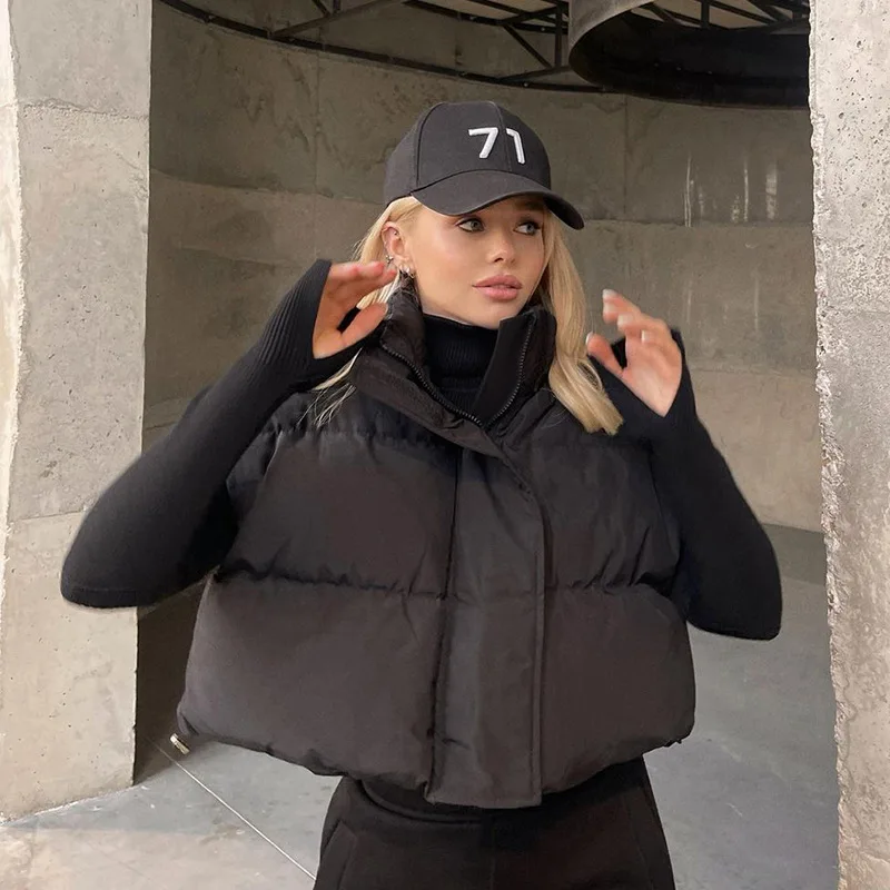 Winter Jacket Female New Thickening Warm Casual Temperament Commuter Loose High Collar Vest Cotton Clothing Female