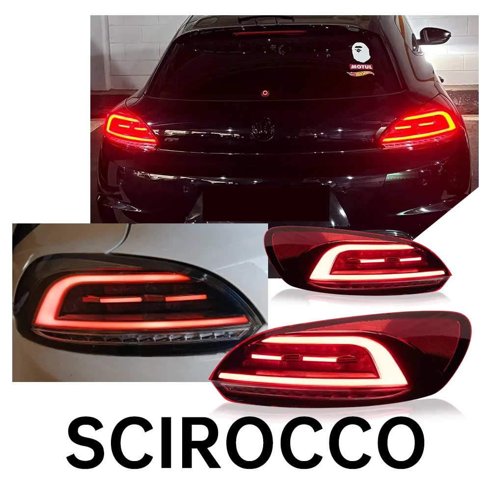 Фото Задние фонари для VW Scirocco 2009-2015: габаритные огни, стоп-сигналы, указатели поворота, 2 шт. №1