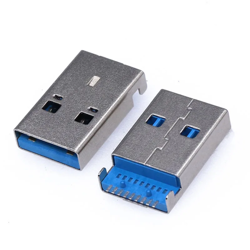 

10 шт. USB 3,0 типа A, штекерный разъем, 9-контактный SMT SMD, высокоскоростная передача данных, разъем USB 3,0, разъем для зарядки, пайка