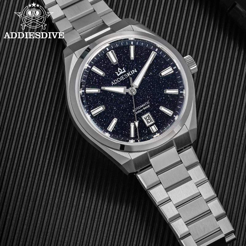 Часы ADDIESKIN Blue Goldstone с сапфировым стеклом, автоматические механические часы из нержавеющей стали, водонепроницаемые, 20 бар, роскошные наручные часы (art.: 3920dad72998e) - 3920dad72998e