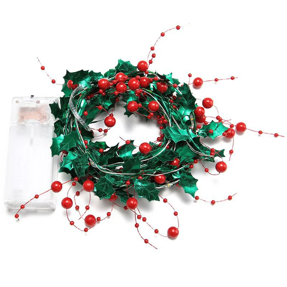 

Led Artificial Berry Vine Wreath Xmas 2023 Christmas Door Home Decor New Year Ornaments Party Pine Cone Atmosphere