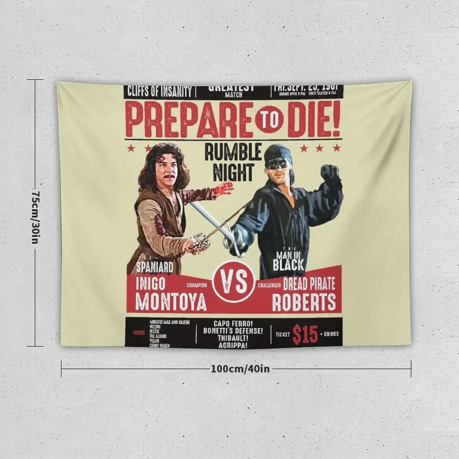 Inigo Montoya vs Dread Pirate Roberts Фехтовальный постер Гобелен Настенный декор Украшение
