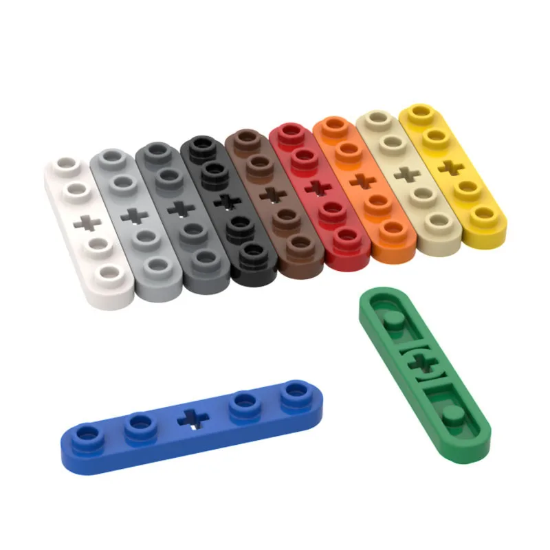 BZB 10 шт. MOC 32124 50029 высокотехнологичная пластина 1x5 с гладкими концами 4 шпильки и