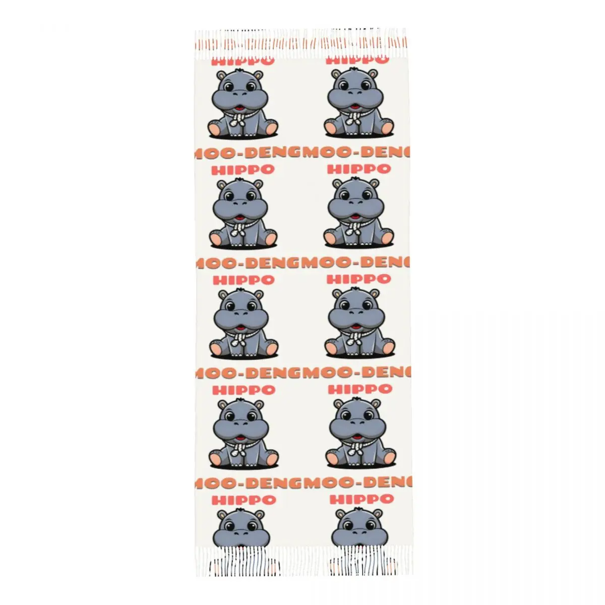 Женский шарф с бахромой Moo Deng милый детский хиппот из Таиланда большая зимняя