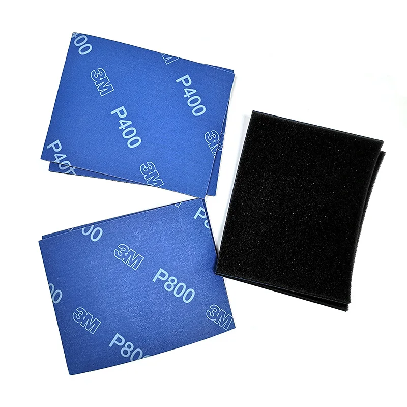 3M Elastic Sponge Sandpaper Blue Square Polishing Tool Manual Dry Grinding Size Is 99mm ×  127mm