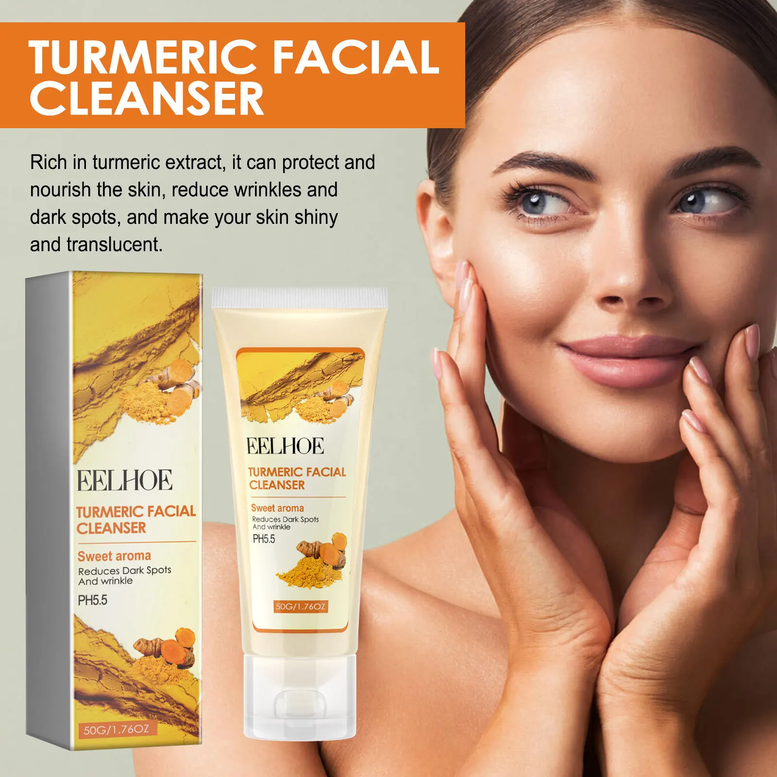 Очищающее средство для лица с куркумой увлажняющее контроль жирности сужение