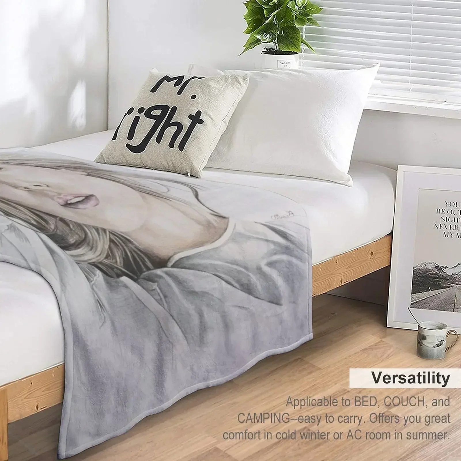 Одеяло с рисунком Charlize Theron Дизайнерские одеяла и пледы Пляжные пушистые