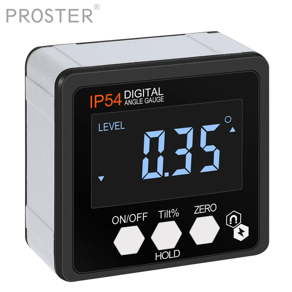

4*90° Digital Protractor Level Box Angle Finder Level Gauge Bevel Gauge Inclinometer Magnetic Base Backlight Digital Measurement