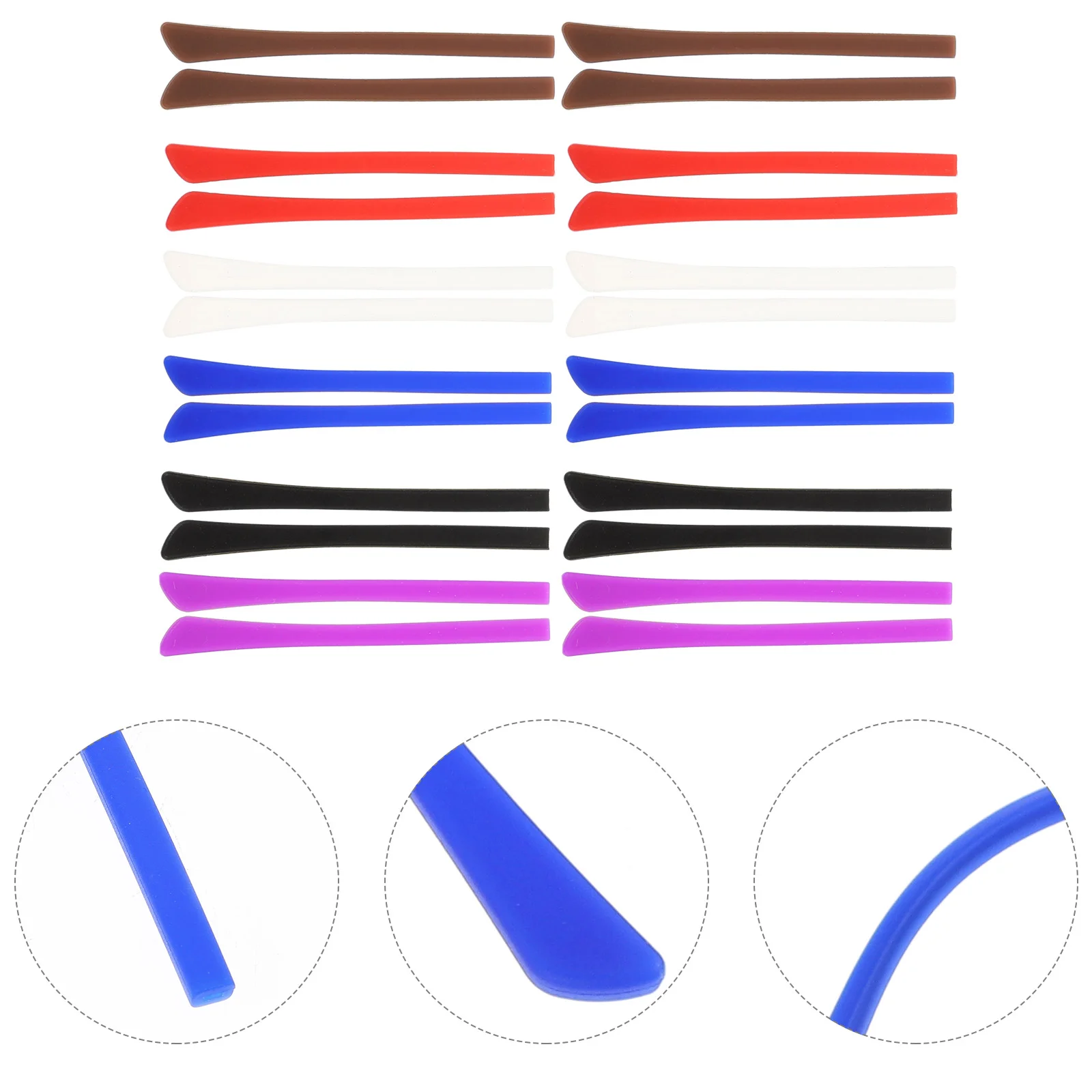 

12 Pairs Spectacle Temple Protector Glasses Arm Cushion Toddler Strap Silicone Ear Cushions Eyeglass Grips End Tips Kids Holder