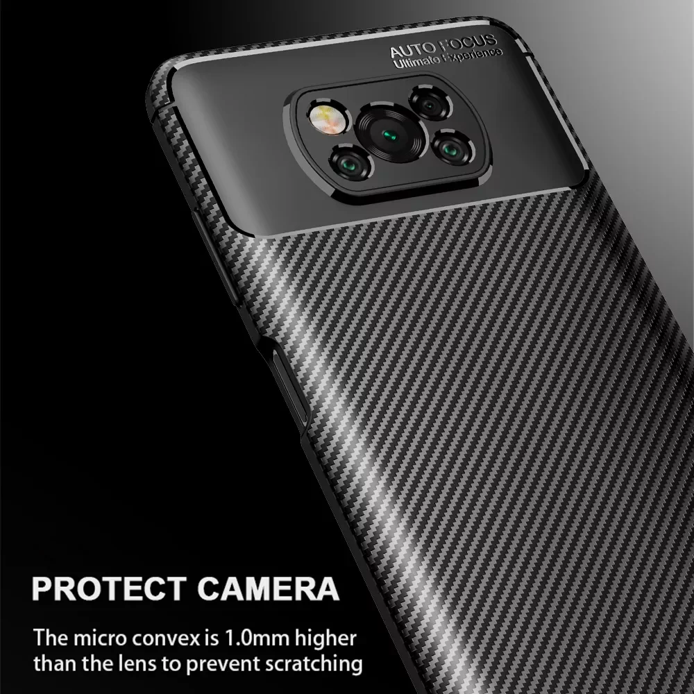 

PocoPhone X3Pro Case matte carbon fiber soft case For Poco X 3 X3 X4 Pro 5G NFC PocoX3Pro silicone shockproof coque fundas