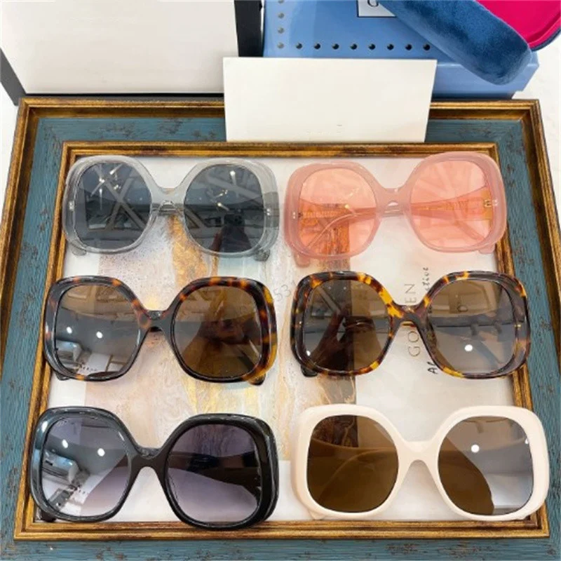 

2022 брендовые Модные солнцезащитные очки с леопардовым принтом 1235 женские мужские популярные бежевые градиентные линзы большая оправа солн...